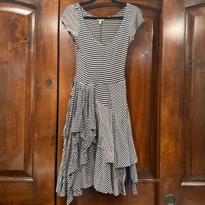 Morgane Le Fay Navy and White Striped Dress 100% cotton XS